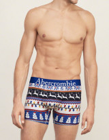 Pánské boxerky A&F Winter Print Boxers - Modrá