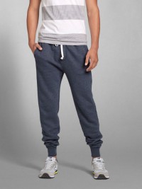 Pánské tepláky A&F Jogger Sweatpants - Modrá