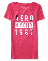 Dámské triko Aero Shimmer Block Graphic T Shirt - Růžová