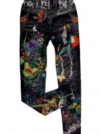 Dámské dlouhé legíny jeans - Colorful Marine