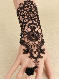 Dámský náramek, rukavice - Vintage Lace - Černá