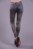 Dámské dlouhé zimní legíny jeans - Leopard Denim