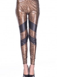 Dámské dlouhé legíny - Leopard - Black Back