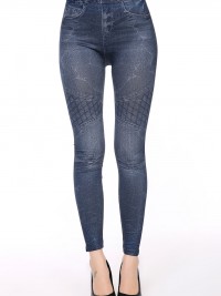 Dámské dlouhé legíny jeans - Blue Patch