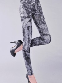 Dámské dlouhé legíny jeans - Black spot