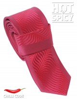 Úzká kravata slim - Červená Red waves