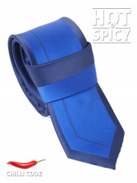 Úzká kravata slim - Modrá Quiet wale