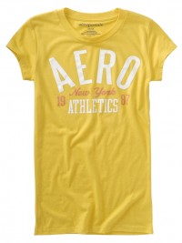 Dámské triko Aero Stacked Graphic - Žlutá