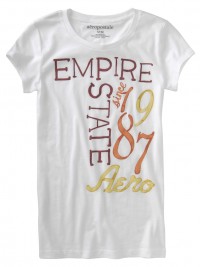 Dámské triko NYC Empire State Graphic - Bílá/Oranžová