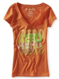 Dámské triko V-Neck Aero Glitter Layer  - Oranžová