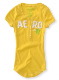Dámské triko Aero 87 Henley - Žlutá