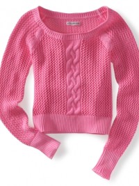 Dámský svetr Crochet Cable Knit - Růžová