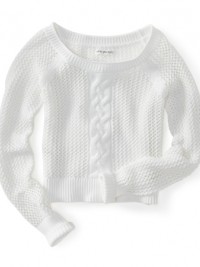 Dámský svetr Crochet Cable Knit - Bílá