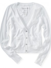 Dámský svetr Solid Dual-Pocket Cardigan - Bílá