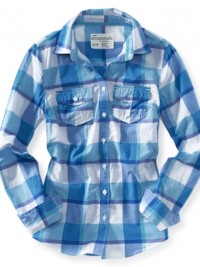 Dámská košile Long Sleeve Square Plaid  - Modrá
