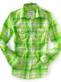 Dámská košile Long Sleeve Multi Plaid Woven - Zelená