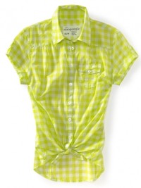 Dámská košile Gingham Tie Front Woven  - Žlutá