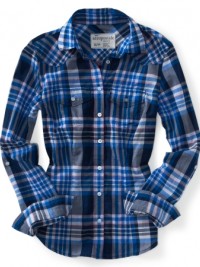 Dámská košile Long Sleeve Pop Plaid Woven - Modrá