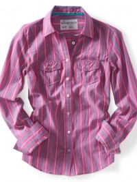 Dámská košile Long-Sleeve Striped Woven - Růžová