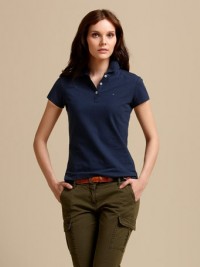 Dámské triko Stretch Fitted Polo - Modrá