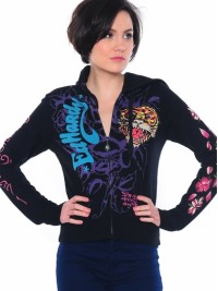Dámská mikina New Tiger Rhinestone - Černá