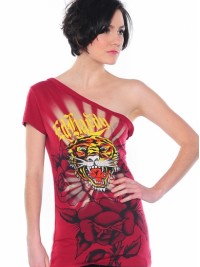 Dámské triko New Tiger Asymmetrical - Červená