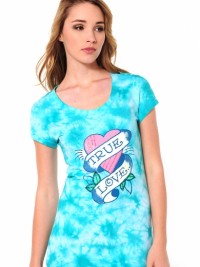 Dámské triko True Love Sequined Scoop - Modrá