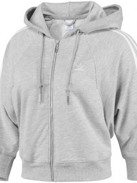 Dámská mikina Cropped Zip Hoodie - Šedá