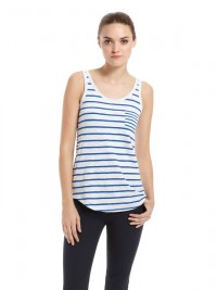 Dámské tílko DKNY Lola stripes - Bílá