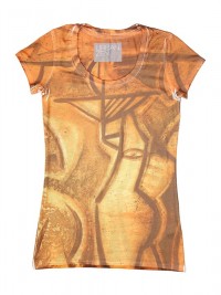 Dámské triko DKNY Urban zen printed - Oranžová