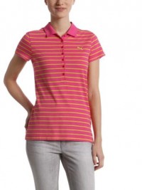 Dámské triko Active Striped Polo - Růžová