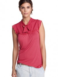 Dámské triko Jersey and fabric top - Růžová
