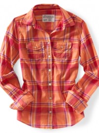 Dámská košile Long Sleeve Plaid - Oranžovočervená