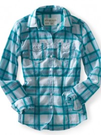 Dámská košile Long Sleeve Plaid - Bílá/Kostka tyrkysová 