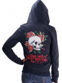 Dámská mikina Skull Rose Hoodie - Černá