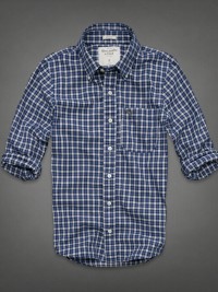Pánská košile Wanika Falls Muscle Fit Shirt - Bílá/Modrá