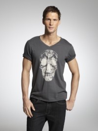 Pánské triko Graphic Skull Tee - Tmavě šedá